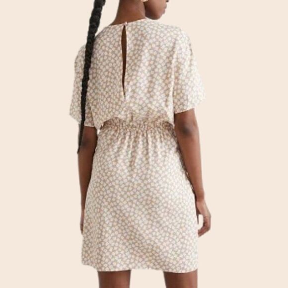 & Other Stories Tan and White Knot Detail Mini Dress Size 0 - Picture 3 of 13